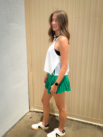 Kelly Green Pleated Tennis Skort