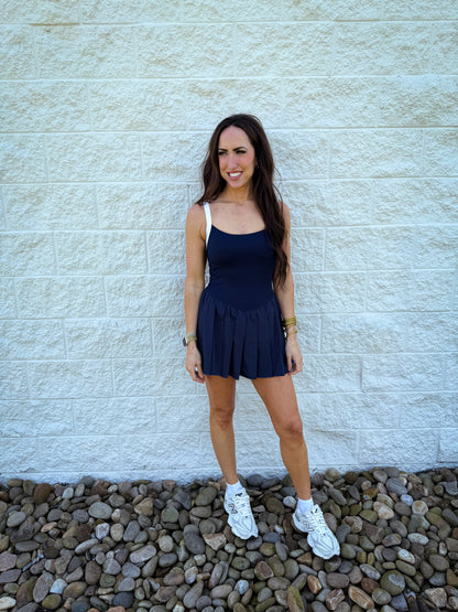 Free People - Swing Of Things Colorblock Skortsie - NAVY COMBO
