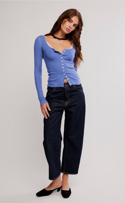 Free People - End Game Pointelle Long Sleeve - PERI