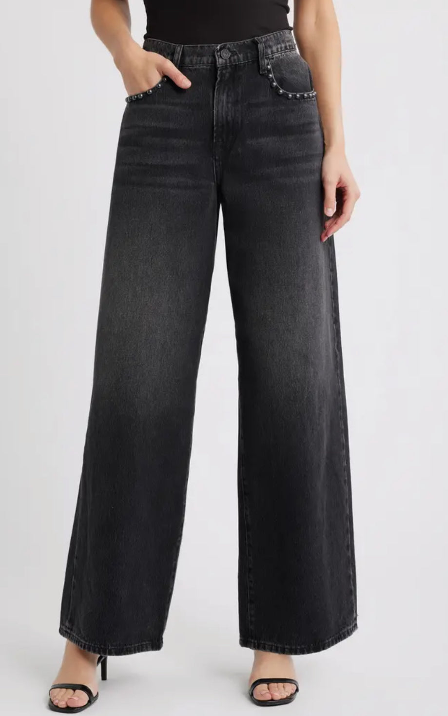 Hidden - Alyx Black Oversized Low Slung Studded Baggy Jeans