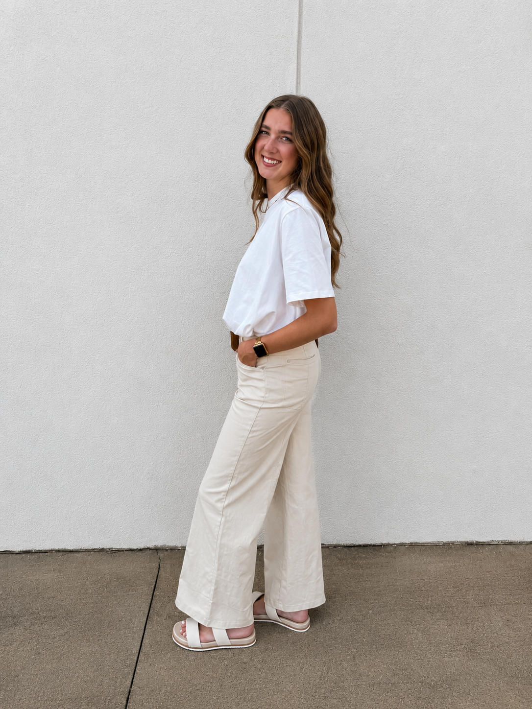 Perfect Pair High-Rise Wide Leg Cream Pants