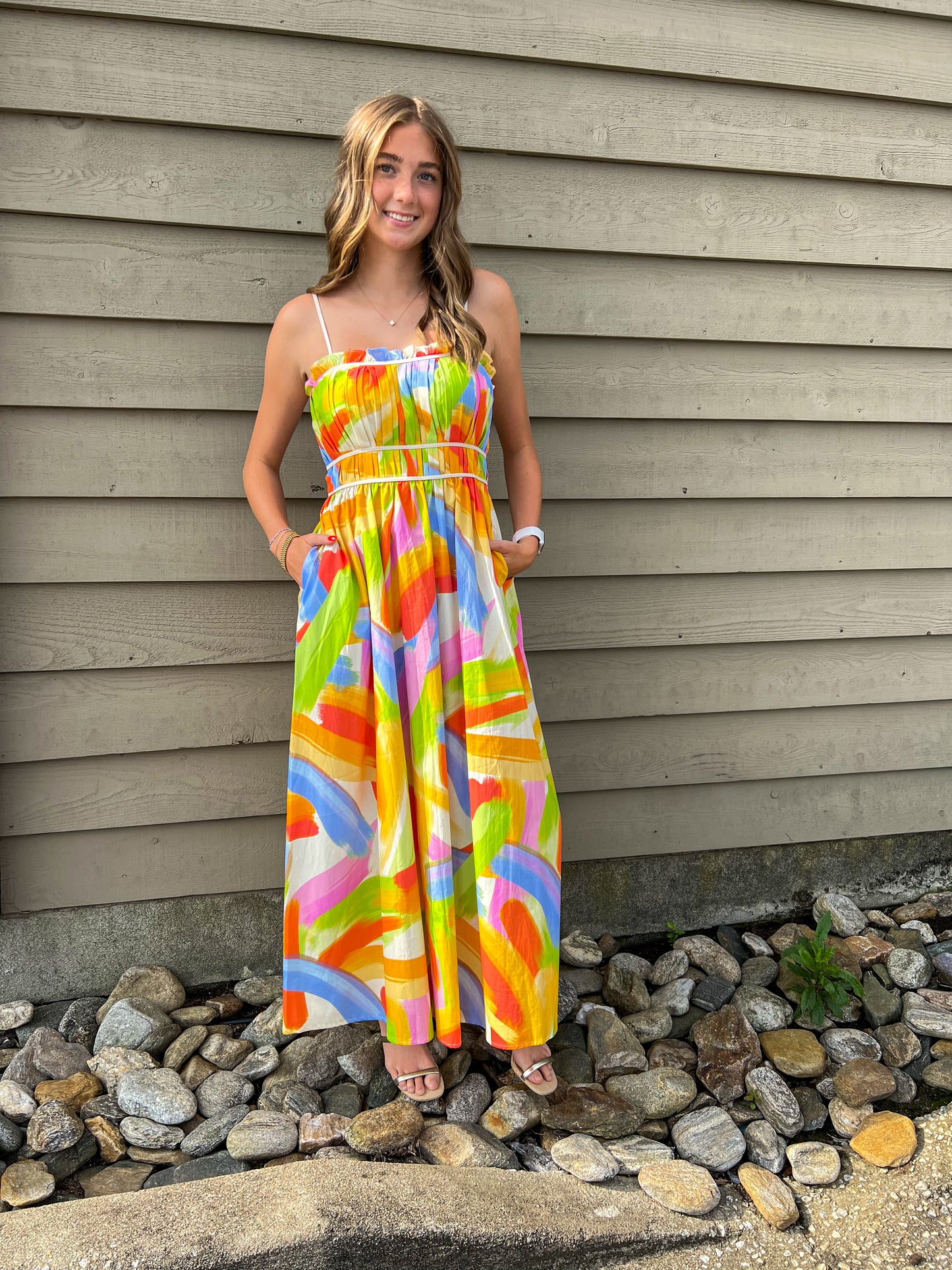 Brushstrokes Of Brilliance Maxi Dress