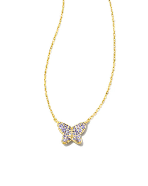 Kendra Scott - Lillia Crystal Butterfly Gold Pendant Necklace in VIOLET CRYSTAL