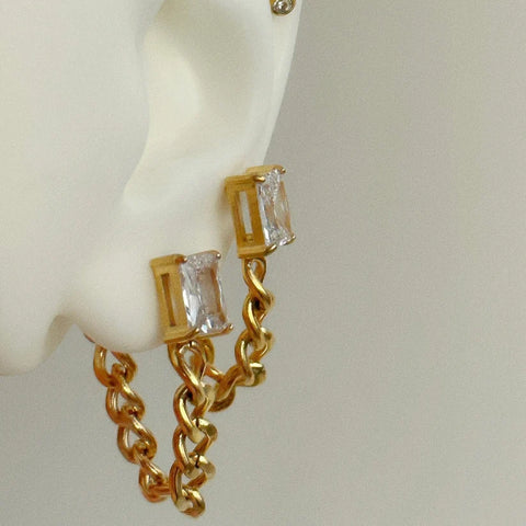 Chansutt Pearls - Diamond Chain Earrings