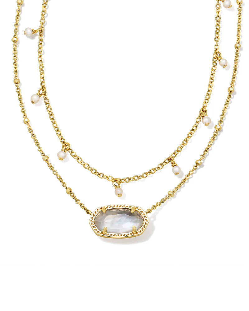 Kendra Scott - Elisa Gold Pearl Multi Strand Necklace - IVORY MOP