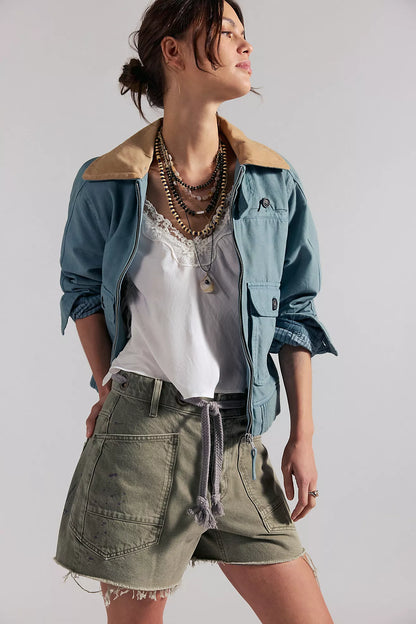 Free People - Moxie Barrel Shorts - FERN