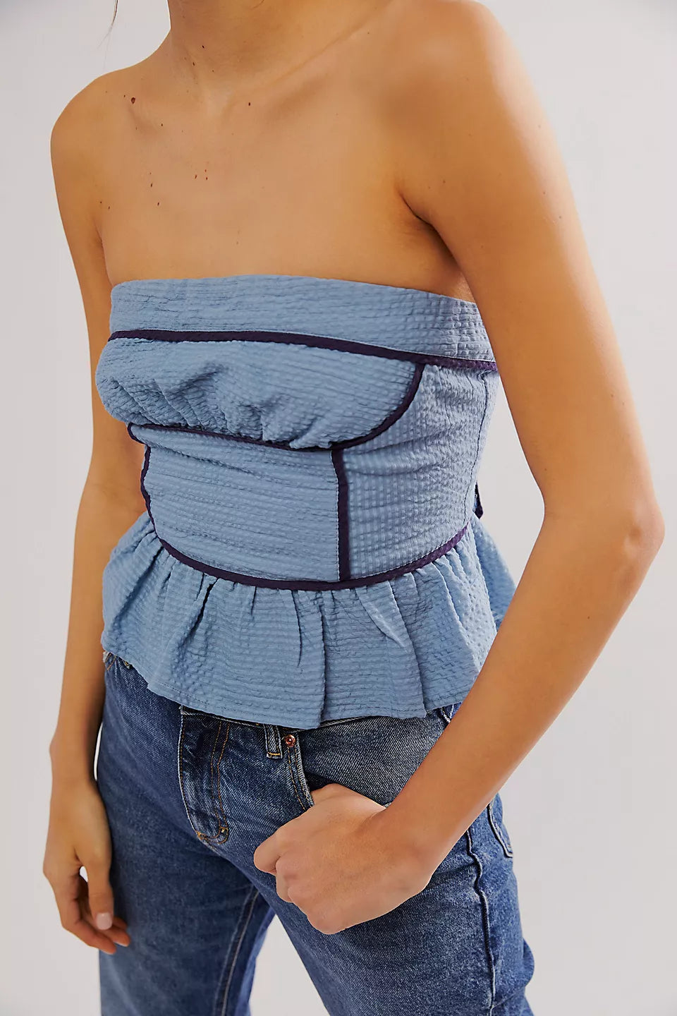 Free People - Tara Tube Top - Faded Denim