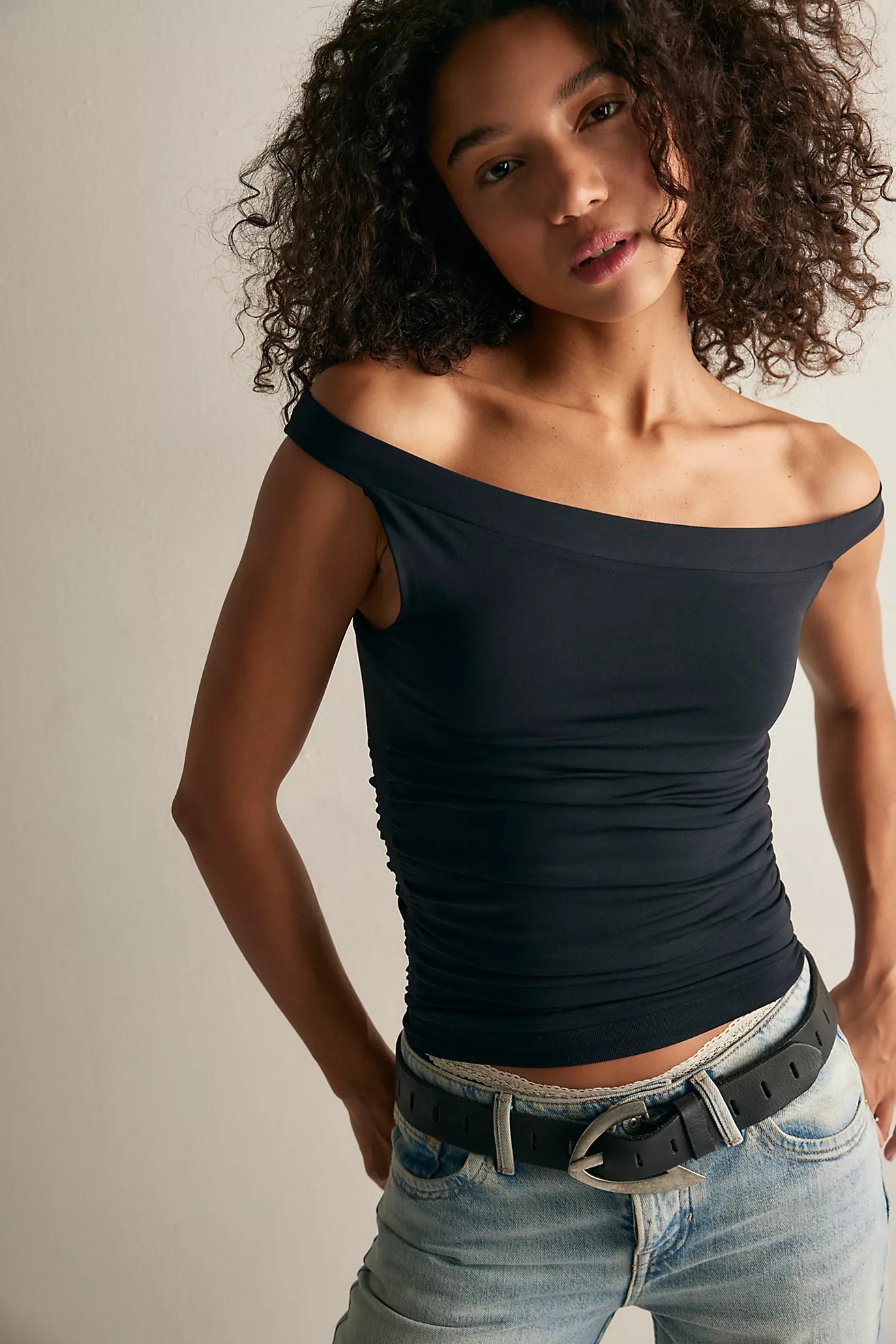 Free People - Round Two Asymmetrical Tank - BLACK