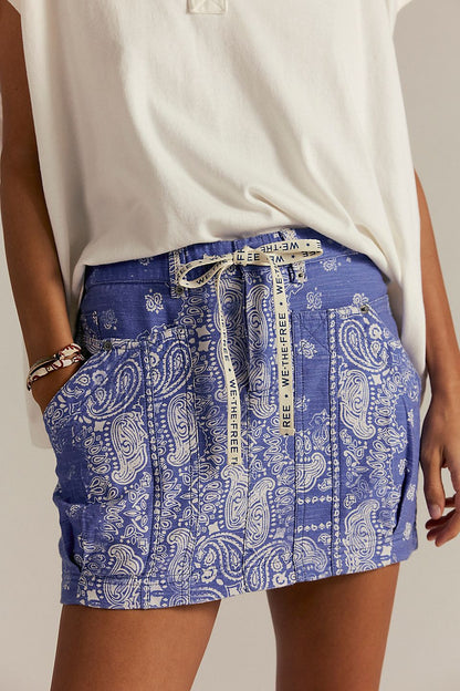 Free People - River Canyon Printed Mini Skirt - MIDNIGHT COMBO