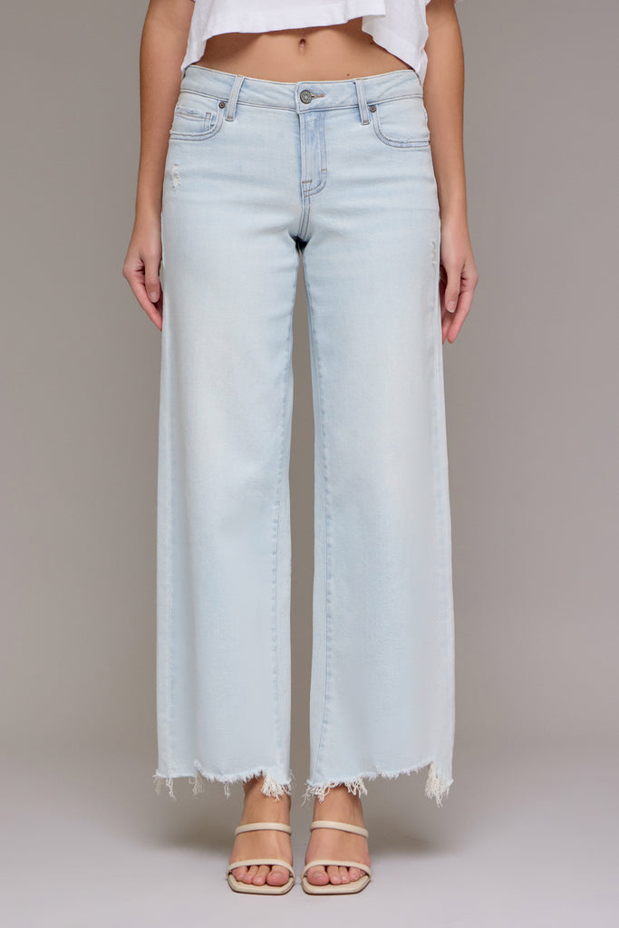 Hidden - Nori Super Light Wash 31" Mid Rise Wide Leg Jeans