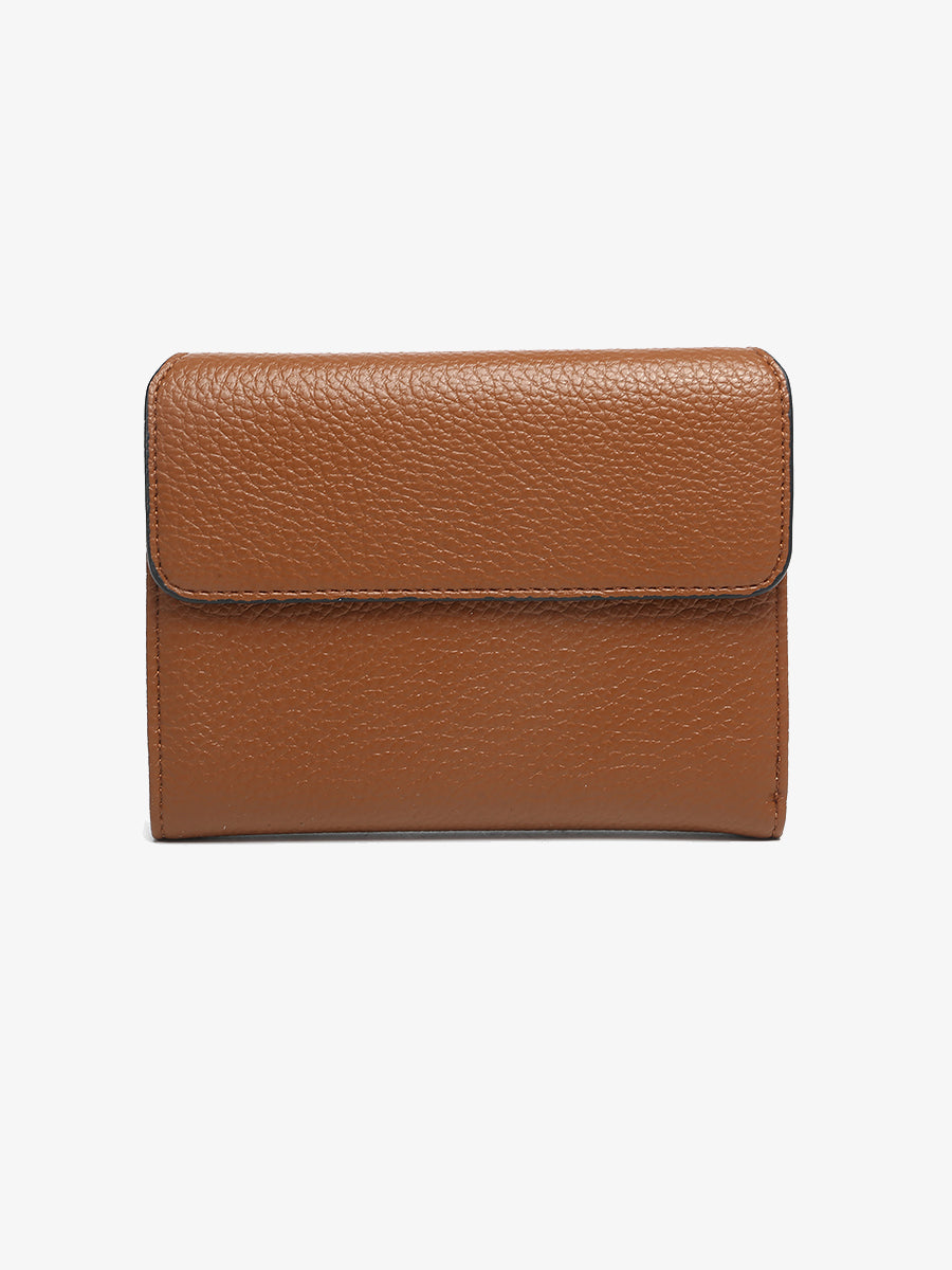 Alexandra Vegan Passport Wallet - BROWN