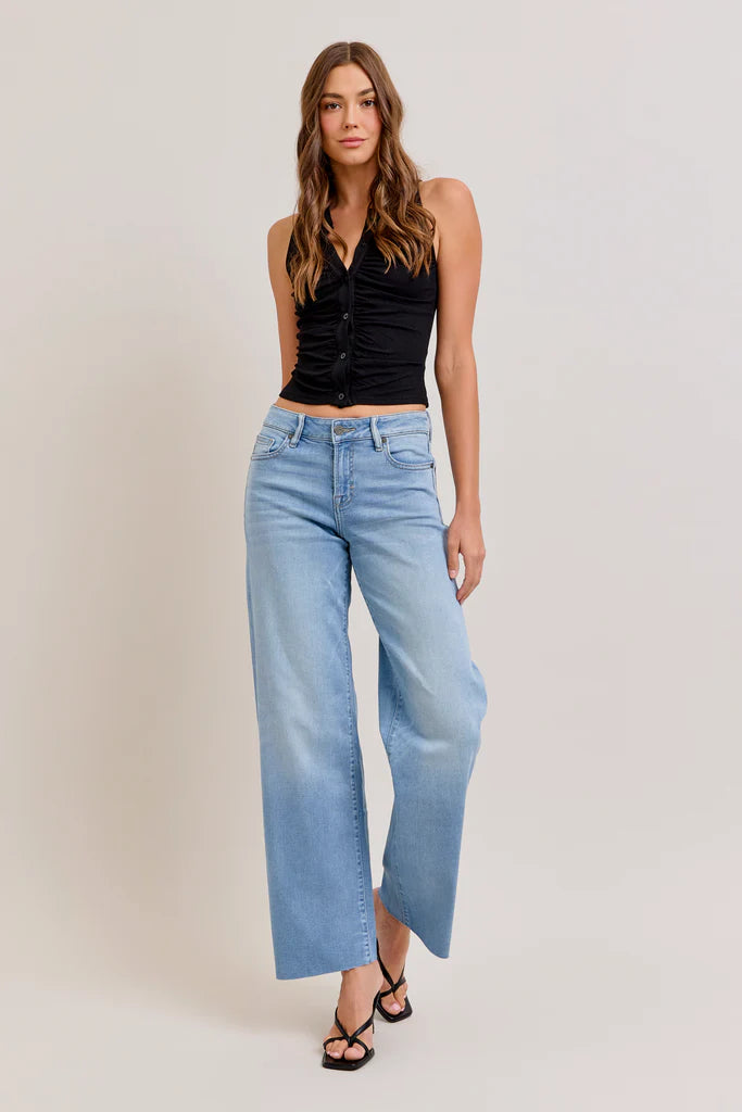 Hidden - LOGAN - Vintage Wash Stretch Mid Rise Dad Jean