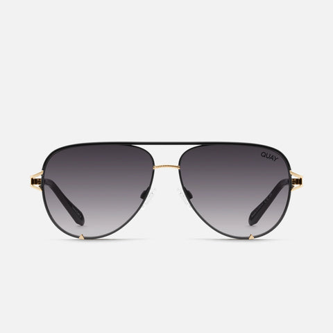QUAY Sunglasses - High Key Twist - Black Frame/ Smoke Lens