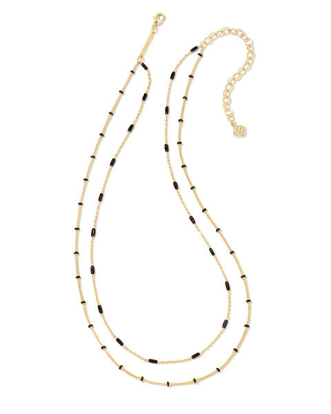 Kendra Scott - Dottie Gold Multi Strand Necklace - BLACK
