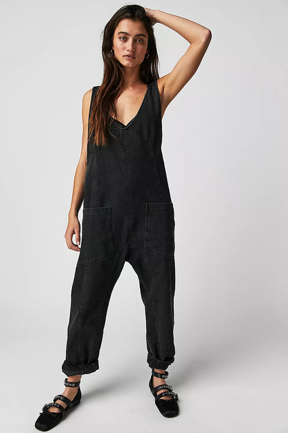 Free People - High Roller Jumpsuit - MINERAL BLACK