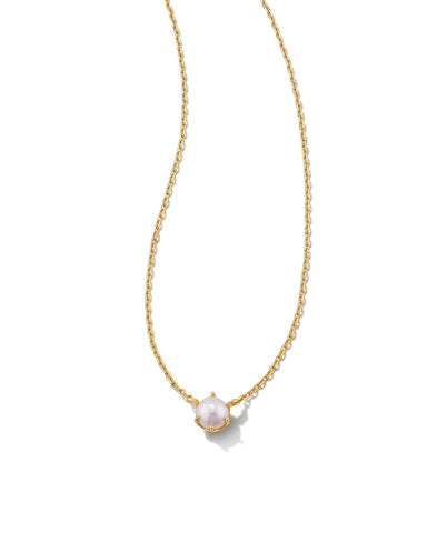 Kendra Scott - Ashton Gold Pendant Necklace in White Pearl