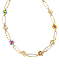 Kendra Scott - Susie Gold Link and Chain Necklace in Rainbow Multi Mix