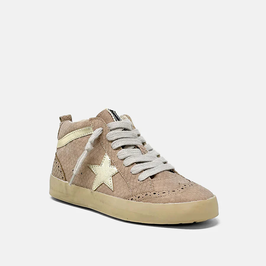 Paulina Mid Star Sneakers - BLUSH TAUPE