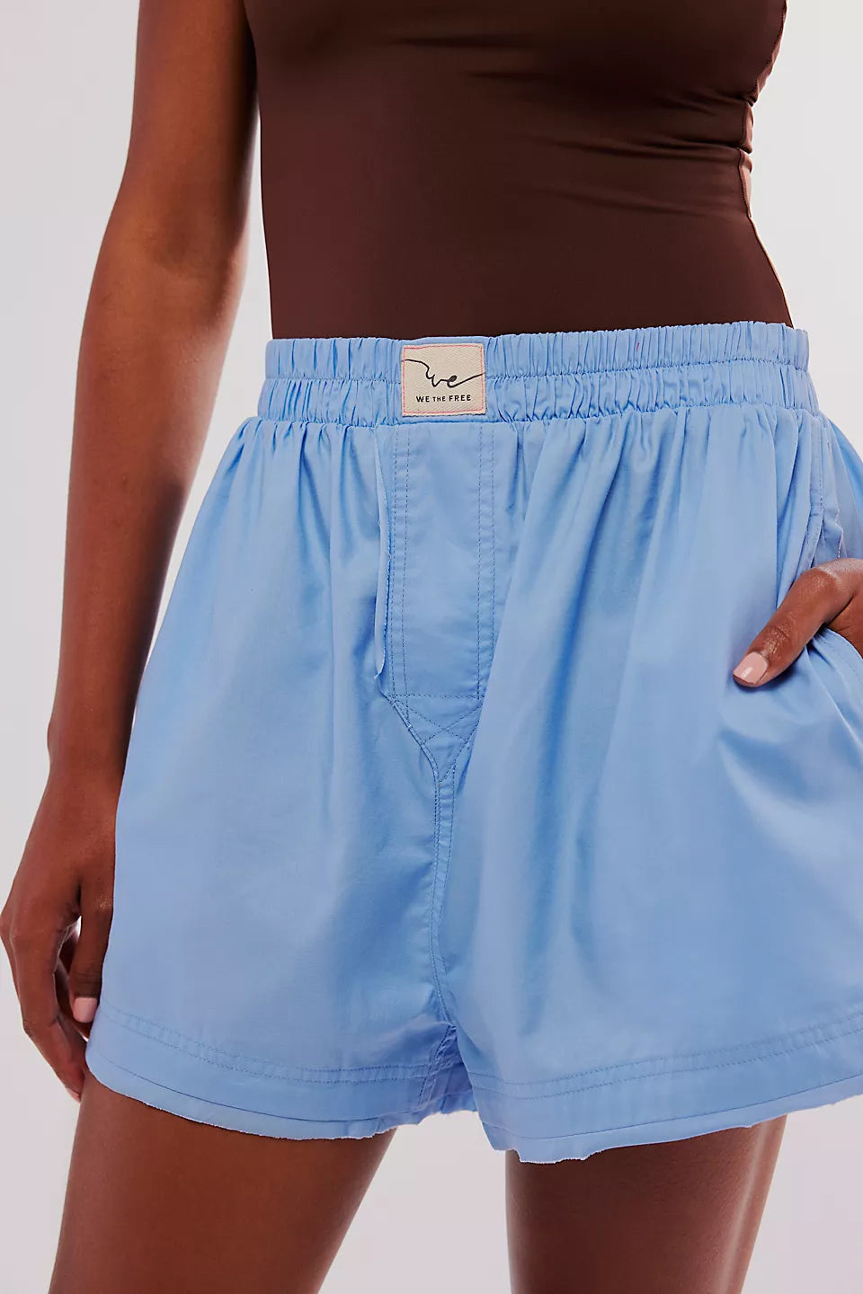 Free People - Day To Day Solid Boxers - PLACID BLUE