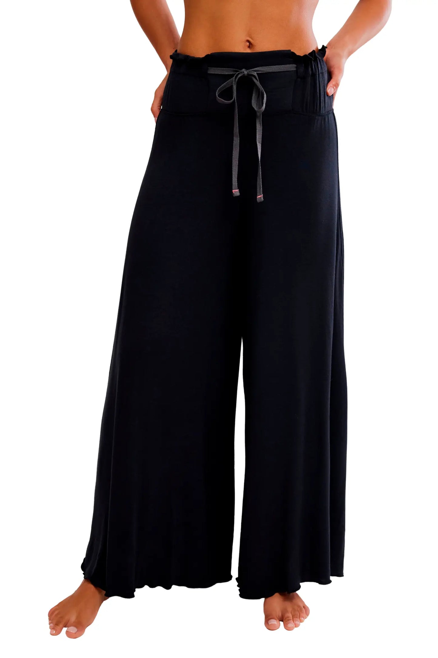Free People -  Dream State Wide-Leg Pants - BLACK