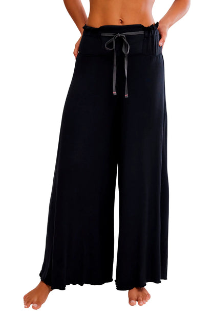 Free People -  Dream State Wide-Leg Pants - BLACK