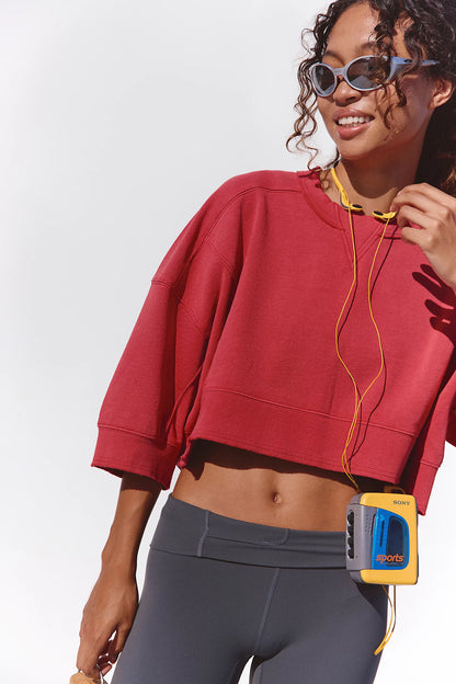 Free People - Intercept Short Sleeve Pullover - Candy Apple Red