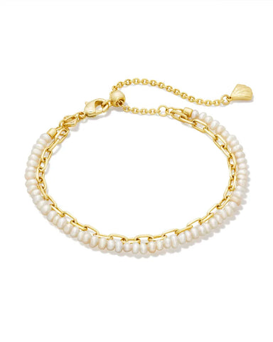Kendra Scott - Lolo Gold Multi Strand Bracelet in White Pearl