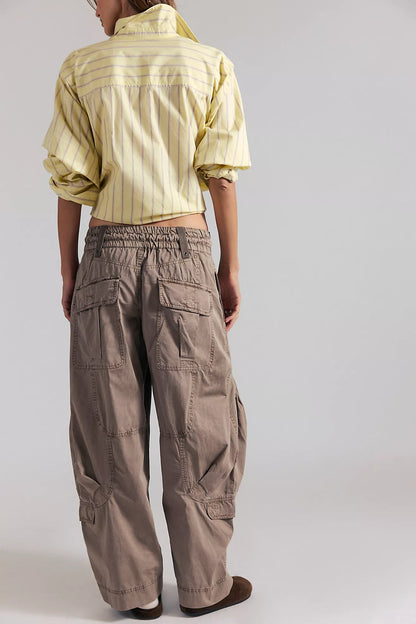 Free People We The Free Onset Cargo Parachute Pants – Dusted Cocoa