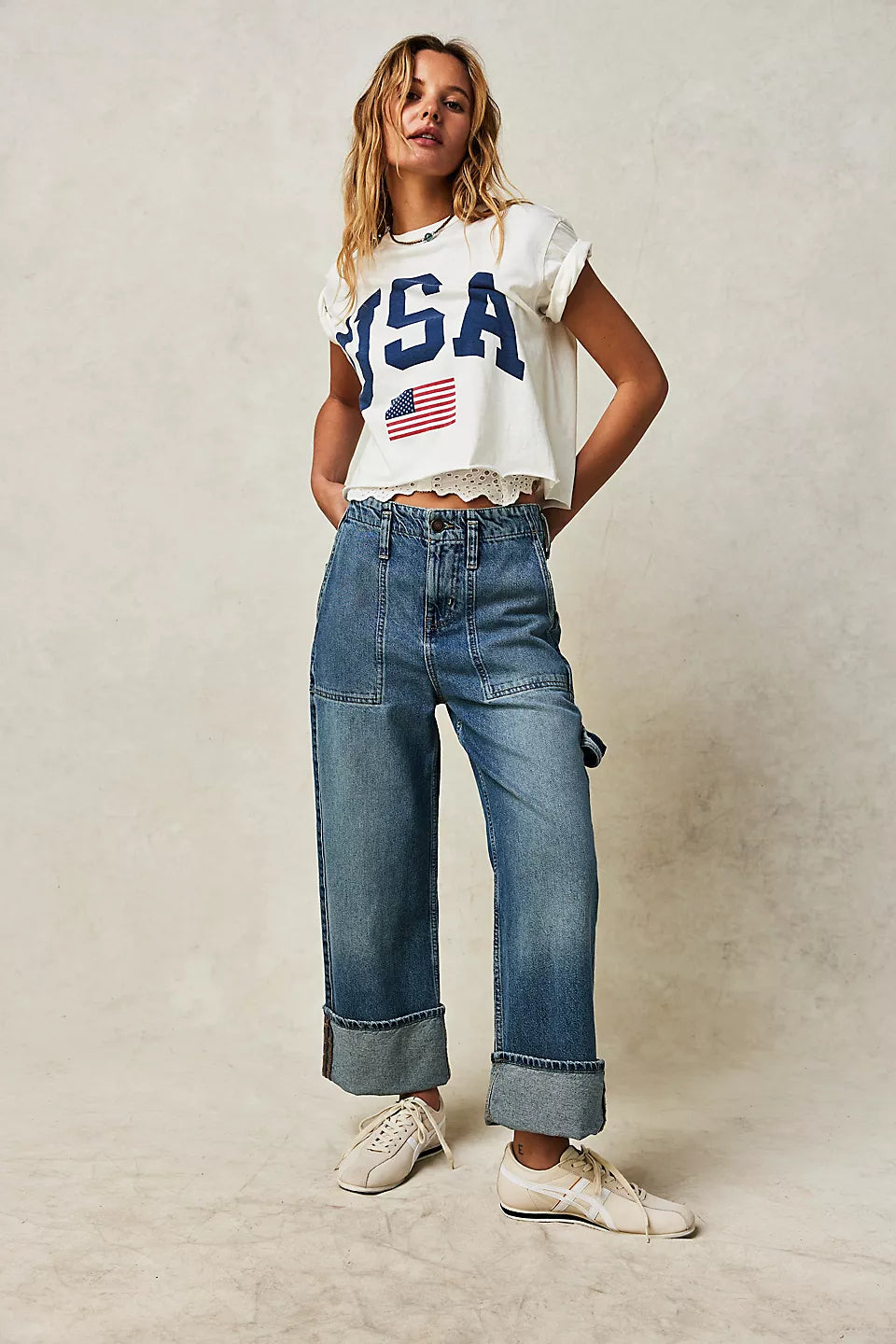 Free People - Major Leagues Mid-Rise Cuffed Jeans – Yes Doll Boutique LLC