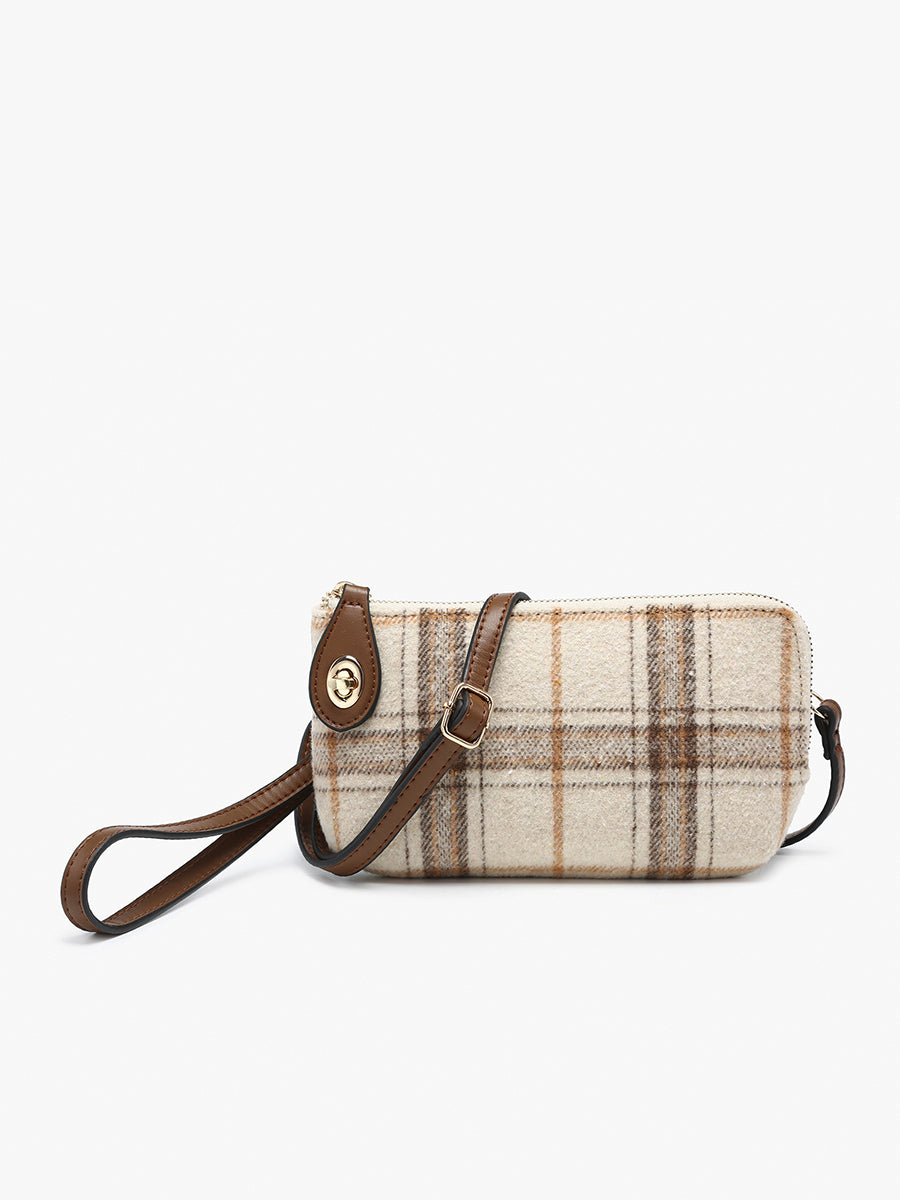 Kendall Plaid Crossbody - BEIGE