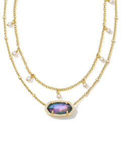 Kendra Scott - Elisa Gold Pearl Multi Strand Necklace - Lilac Abalone