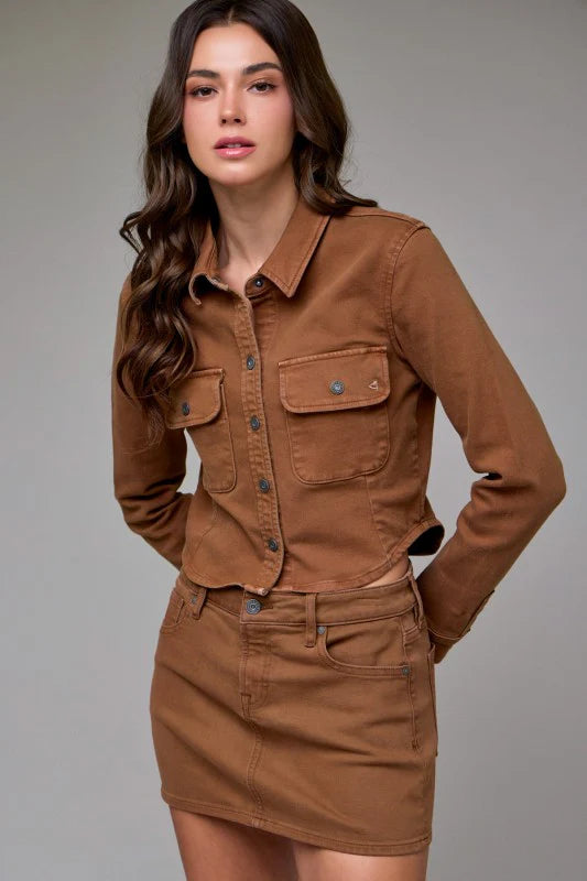 Hidden - Abbey Tawny Tapered Button-Up Shirt