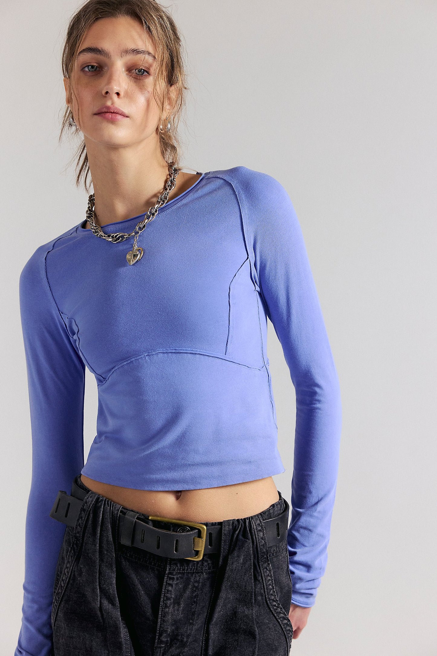 Free People - Protagonist Long Sleeve - CORNFLOWER BLUE