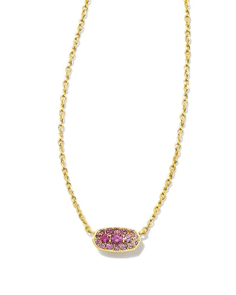Kendra Scott - Grayson Gold Crystal Pendant Necklace - PINK OMBRE