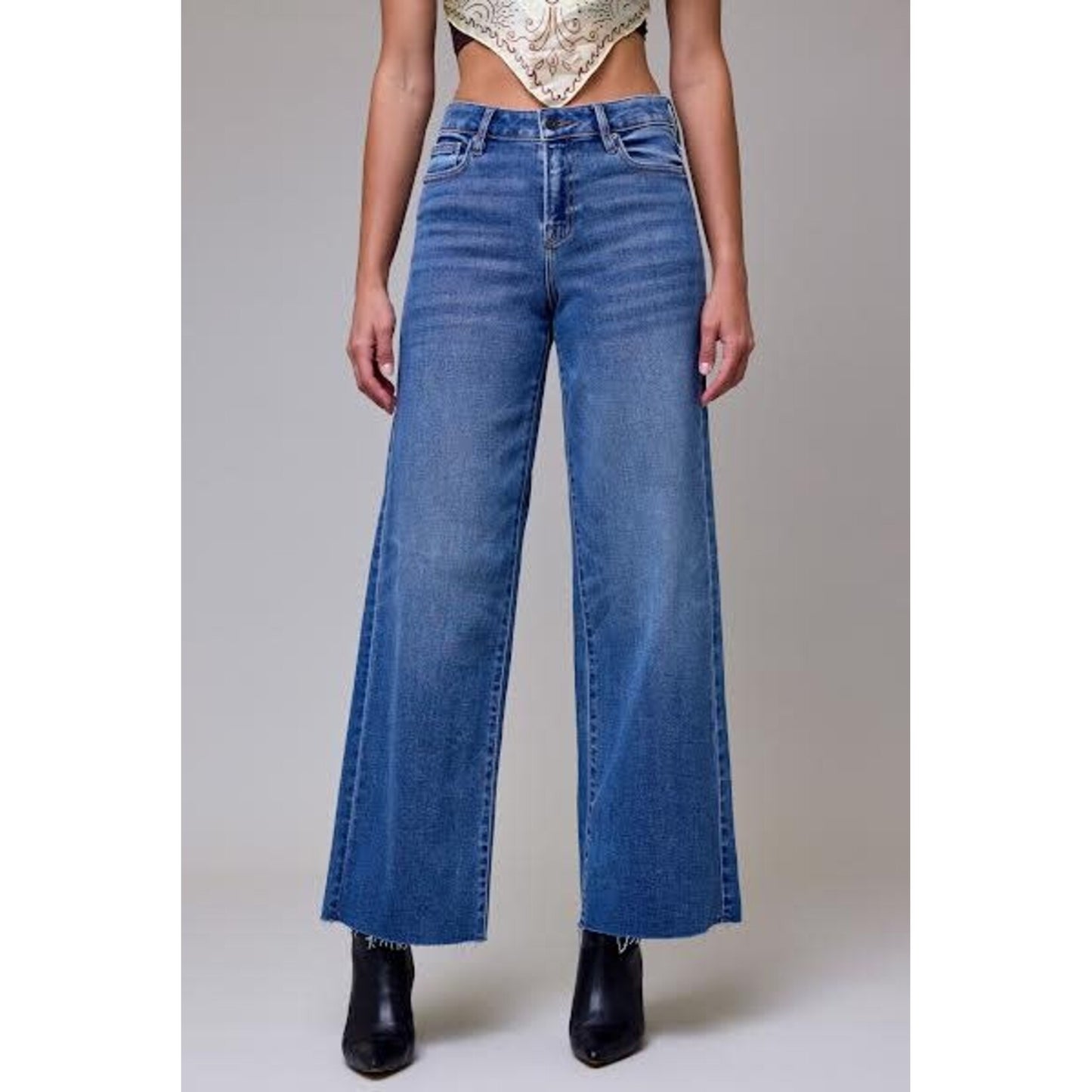 Hidden - Nori Dark Wash High Rise Wide Leg Jeans