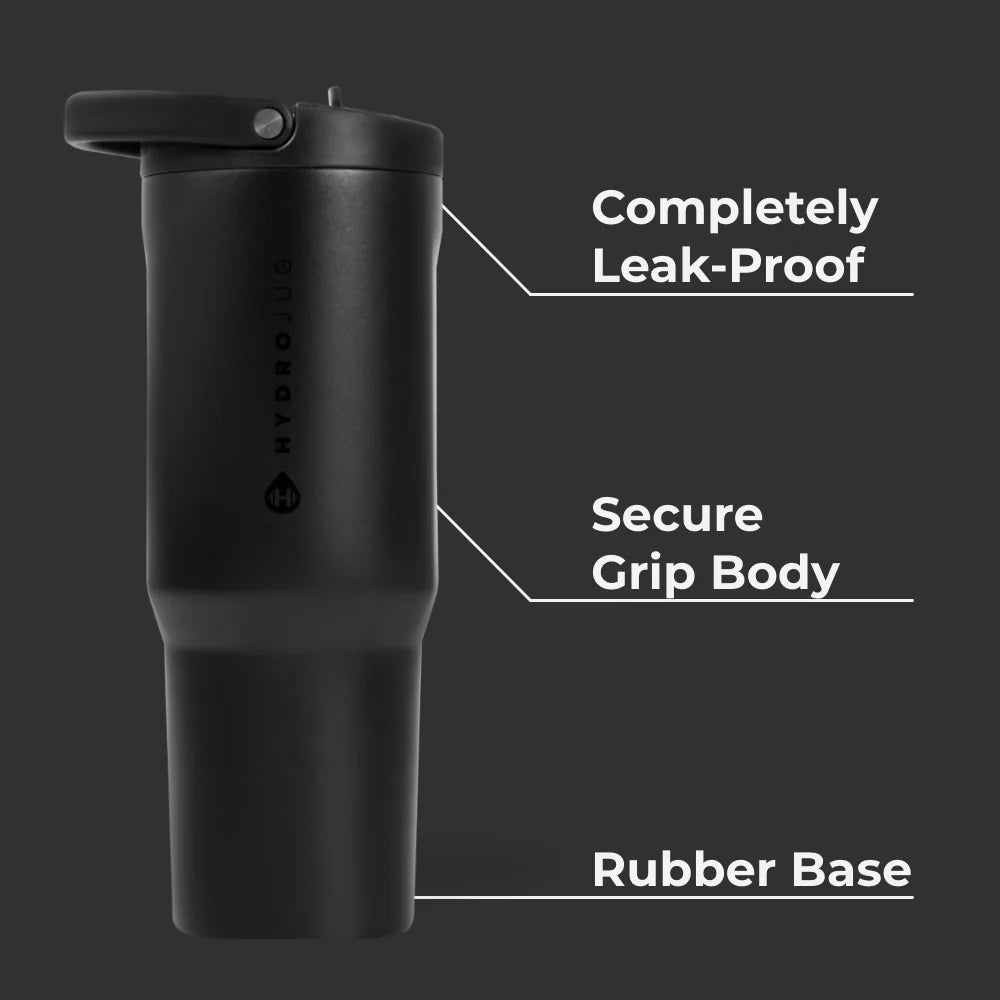 HydroJug - Black | 32oz Sport Tumbler Leakproof & Insulated
