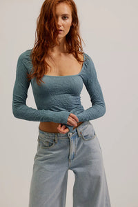 Free People - Have It All Long Sleeve - STORM WATER