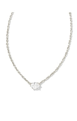 Kendra Scott - Cailin SILVER Pendant Necklace - White Crystal