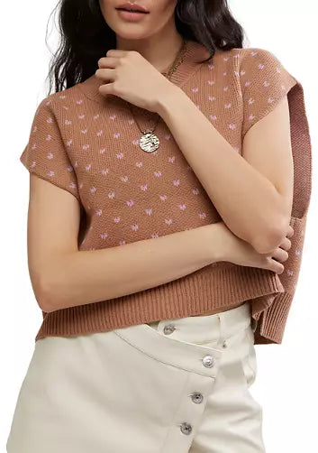 Free People - Pattern Easy Street Vest - Cafe Blossom Combo
