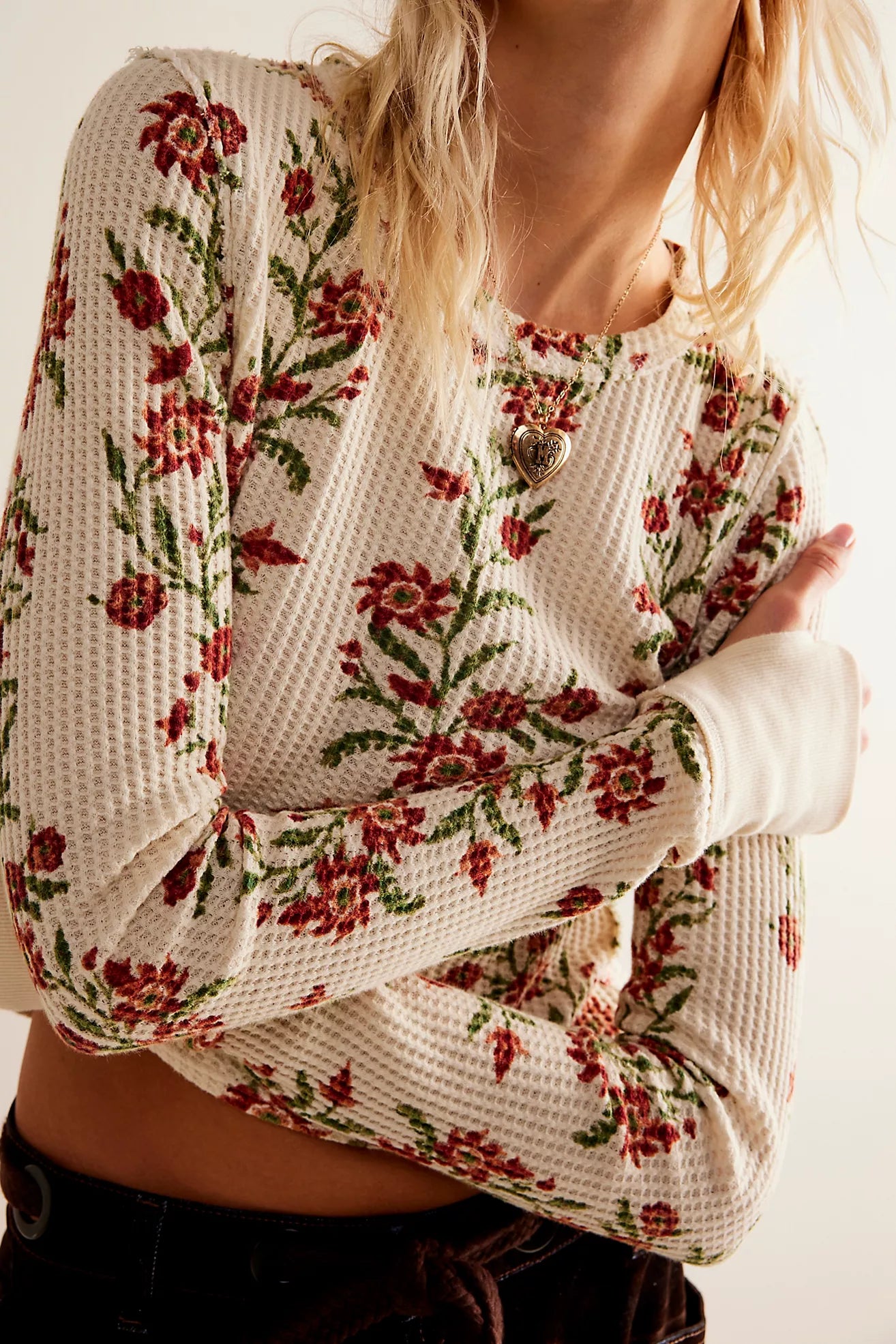 Free People - Pretty Little Thermal - SAND COMBO FOLK VINE