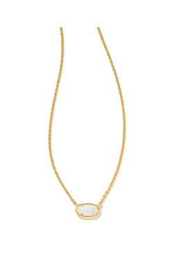Kendra Scott- Grayson Gold Pendant Necklace- WHITE Mother-of-Pearl