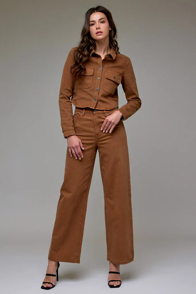 Hidden - Logan Tawny Stretch High Rise Relaxed Dad Jean