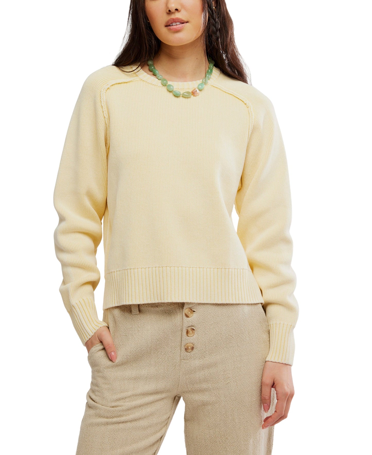 Free People - Spring Street Pullover - BANANA CREAM