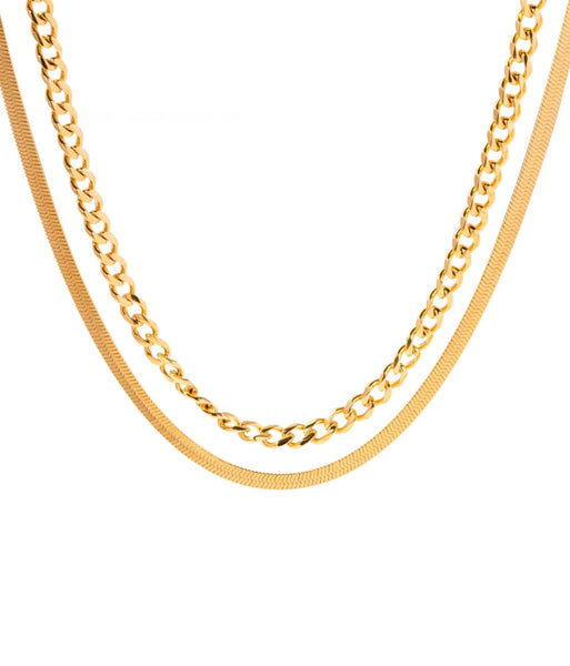 Chansutt Pearls - Chain and Herringbone Necklace