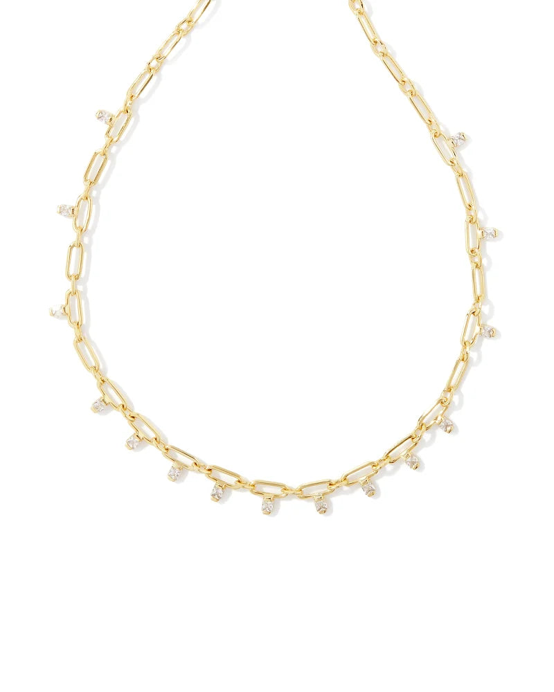 Kendra Scott - Lindy Gold Crystal Chain Necklace
