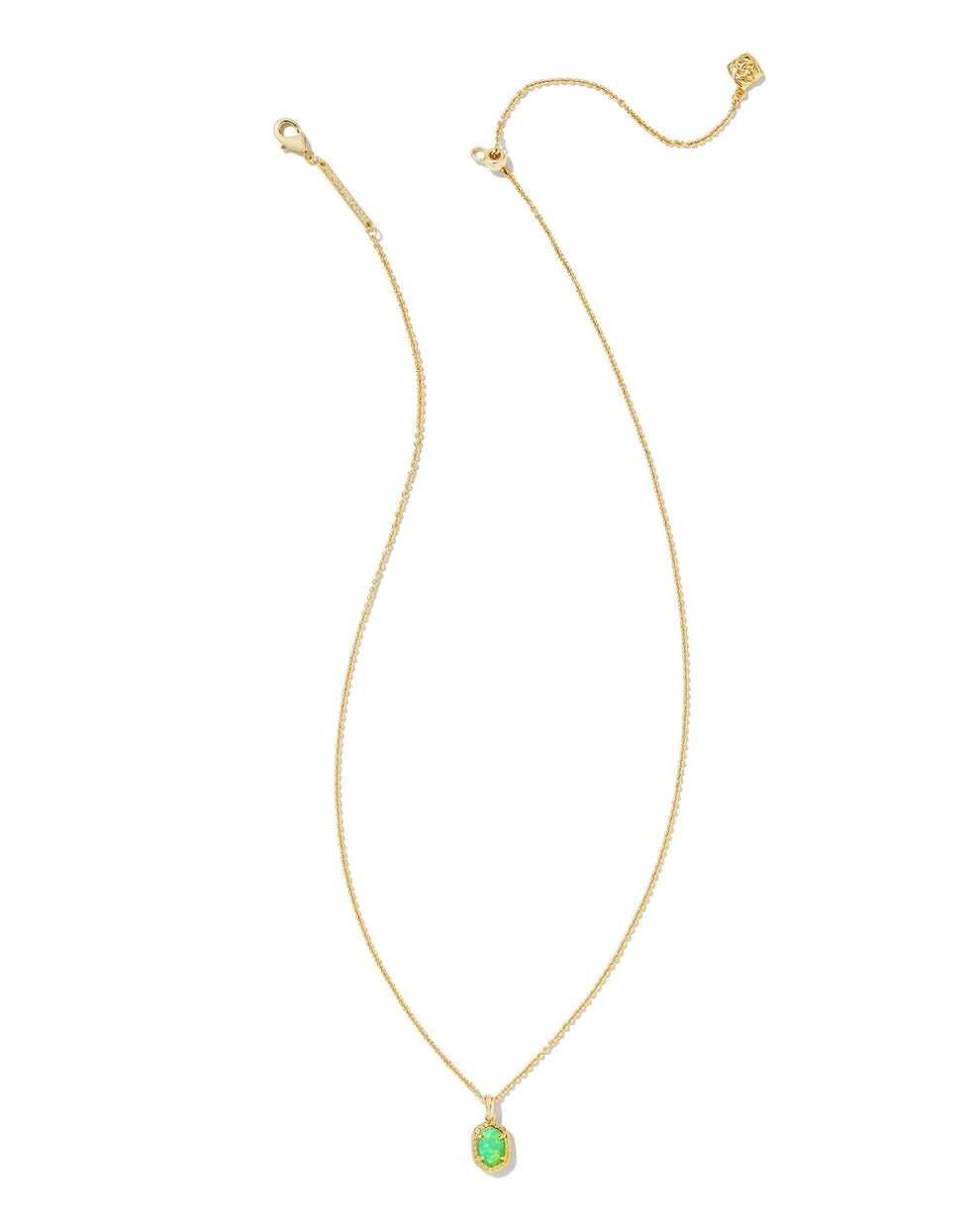 Kendra Scott - Daphne Framed Pendant Necklace - BRIGHT GREEN KYOCERA OPAL