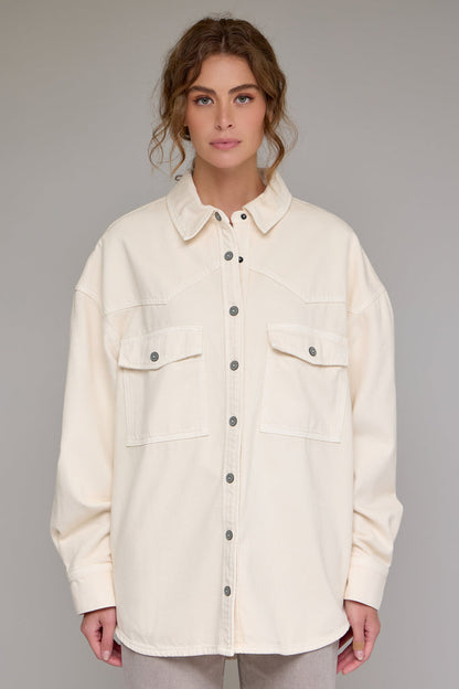 Hidden - Abbey Ecru Oversized Western Jacket