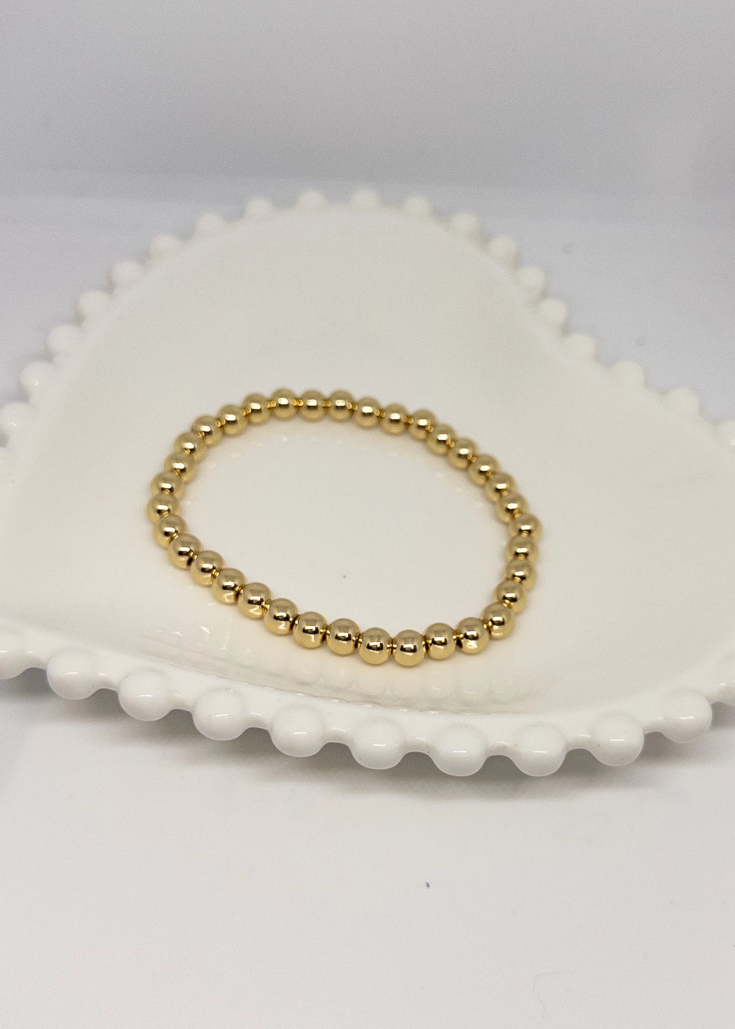 4mm Gold Beaded Stretch Bracelet