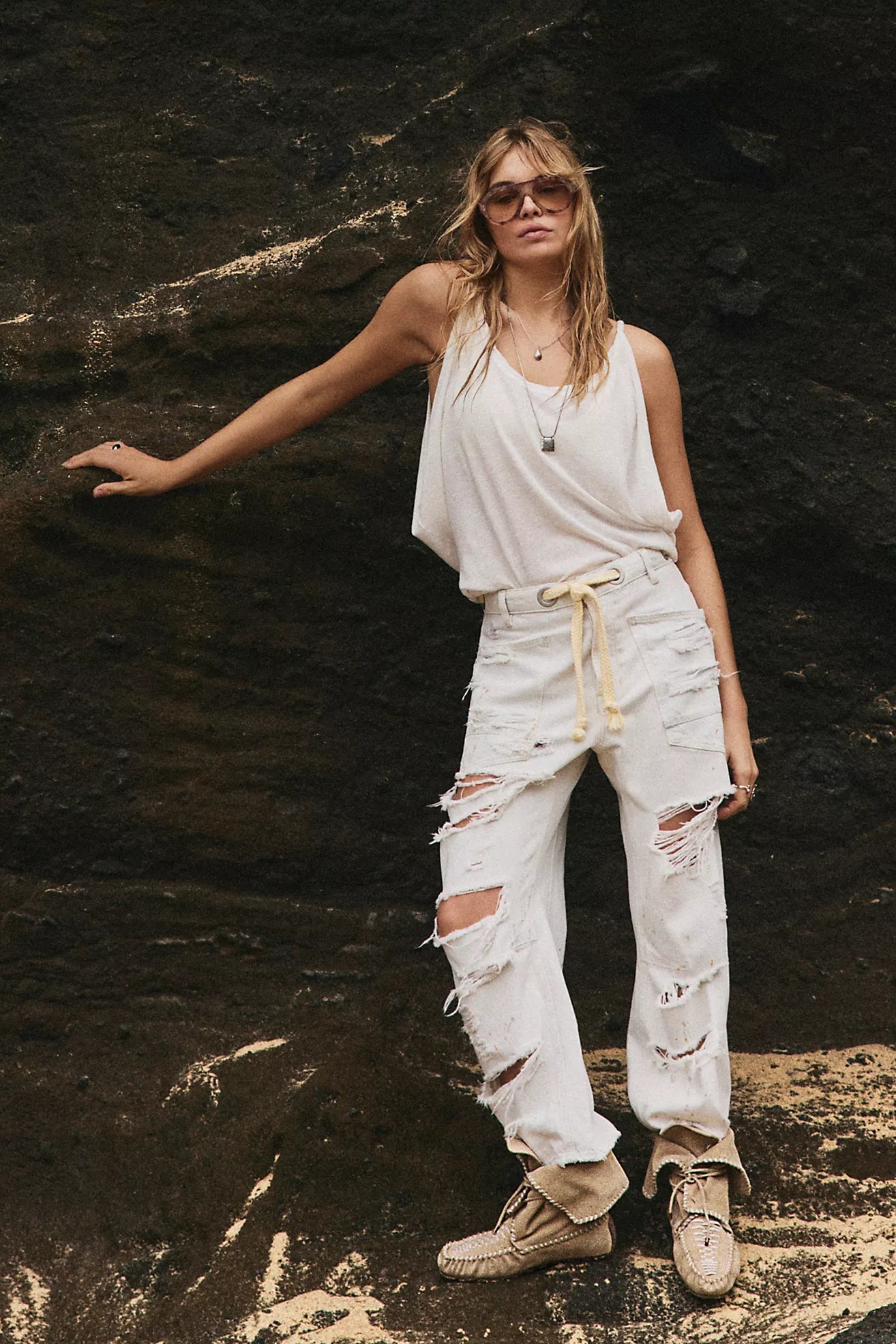 Free People - Moxie Pull-On Barrel Jeans - SEA MIST