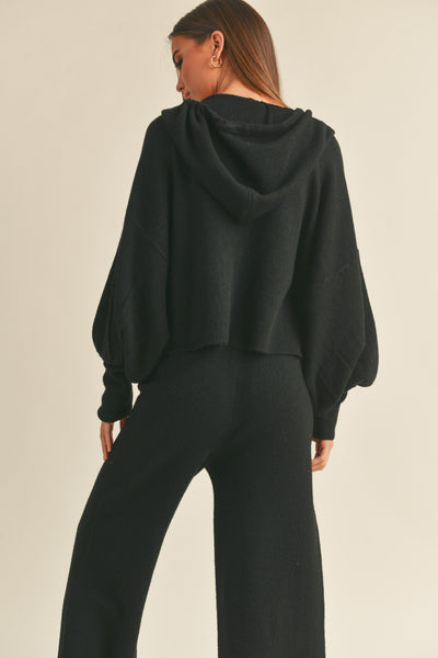 Totally Black Hooded Sweater